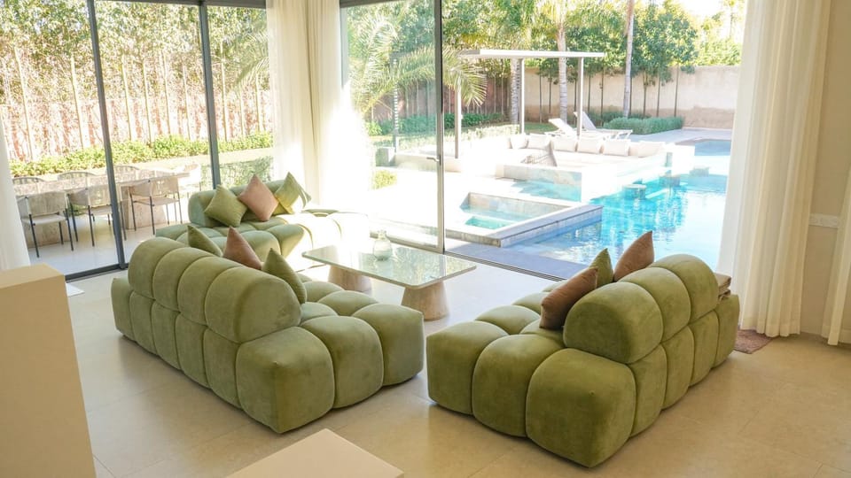 Living room, Pool view, Swimming pool