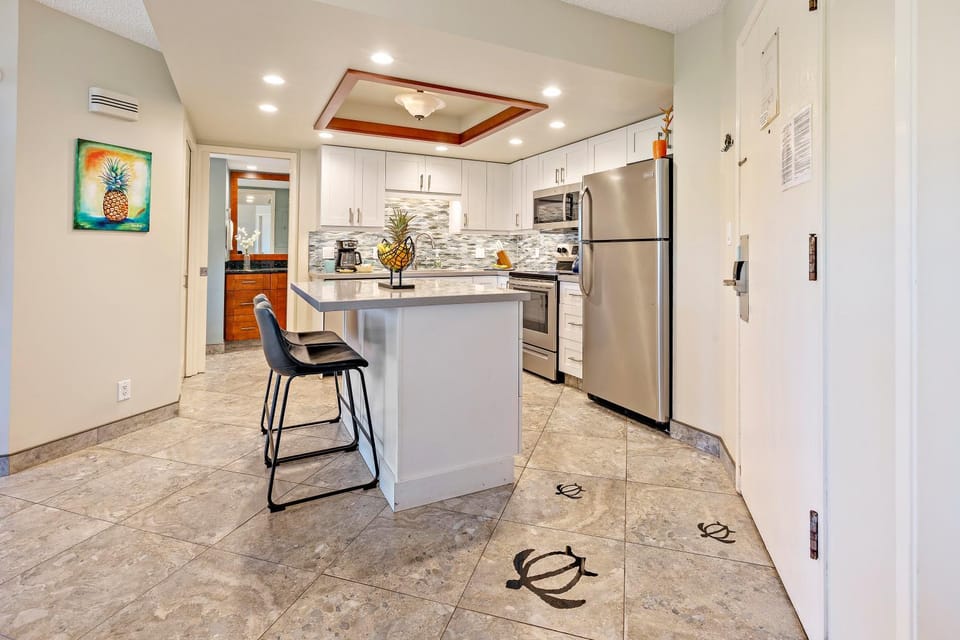 Kitchen or kitchenette, oven, stove, toaster