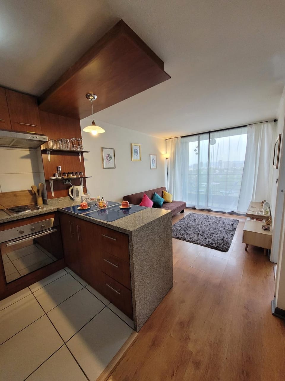 Kitchen or kitchenette, Living room, Photo of the whole room, Dining area, stove