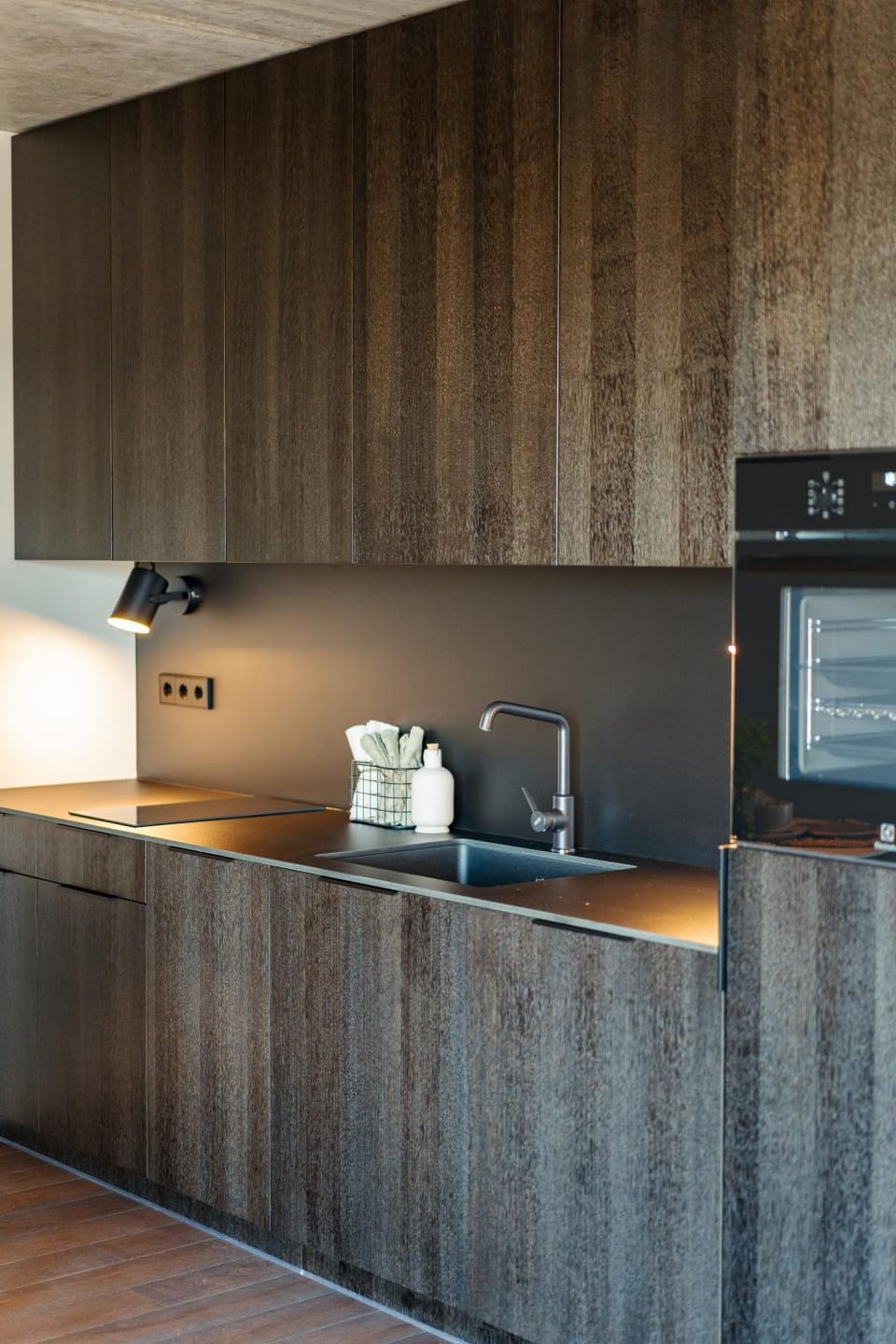 Kitchen or kitchenette, dishwasher, oven, stove, washing machine