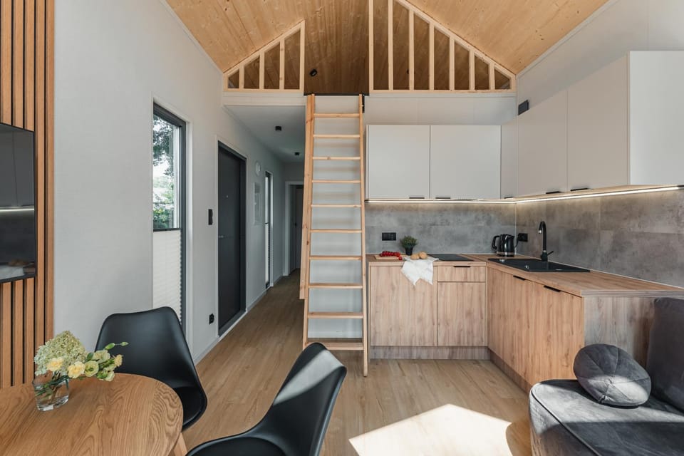 Kitchen or kitchenette, Living room, Dining area
