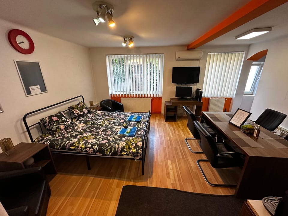 Communal lounge/ TV room, Bed, TV and multimedia, Living room, Photo of the whole room, Dining area, Bedroom