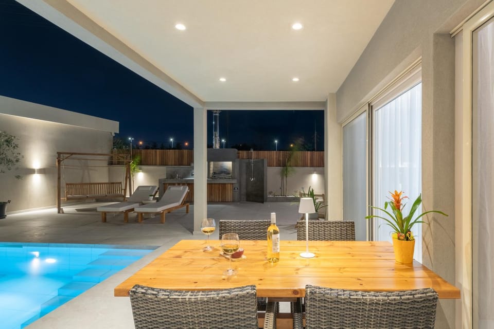 Patio, Seating area, Dining area, Pool view, Swimming pool, sunbed