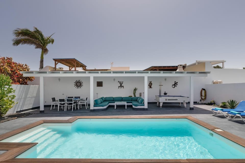 Property building, Living room, Swimming pool