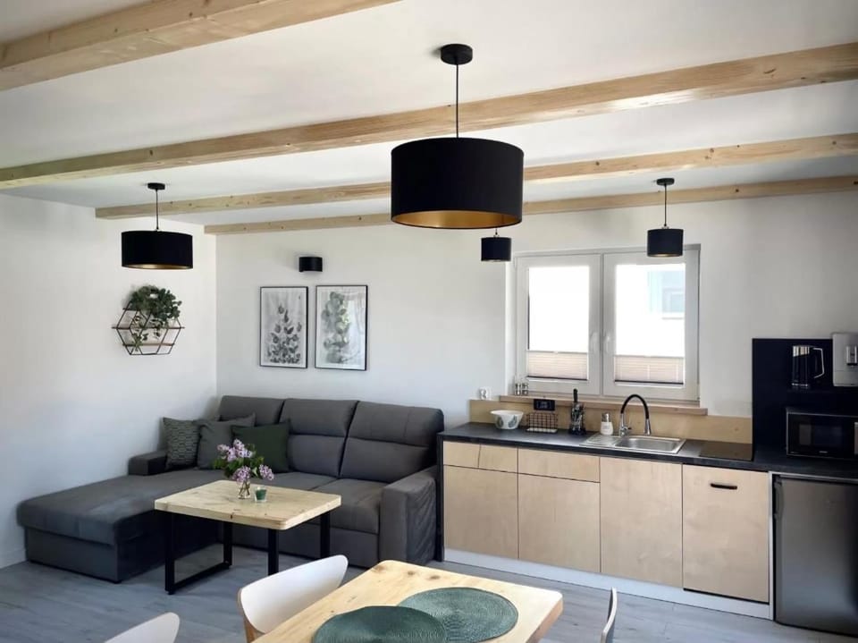 Kitchen or kitchenette, Living room, Seating area