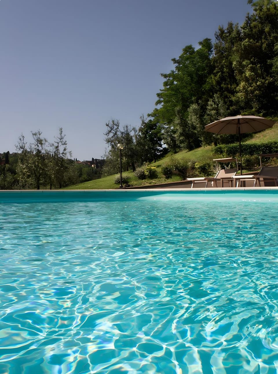 Property building, Living room, Swimming pool