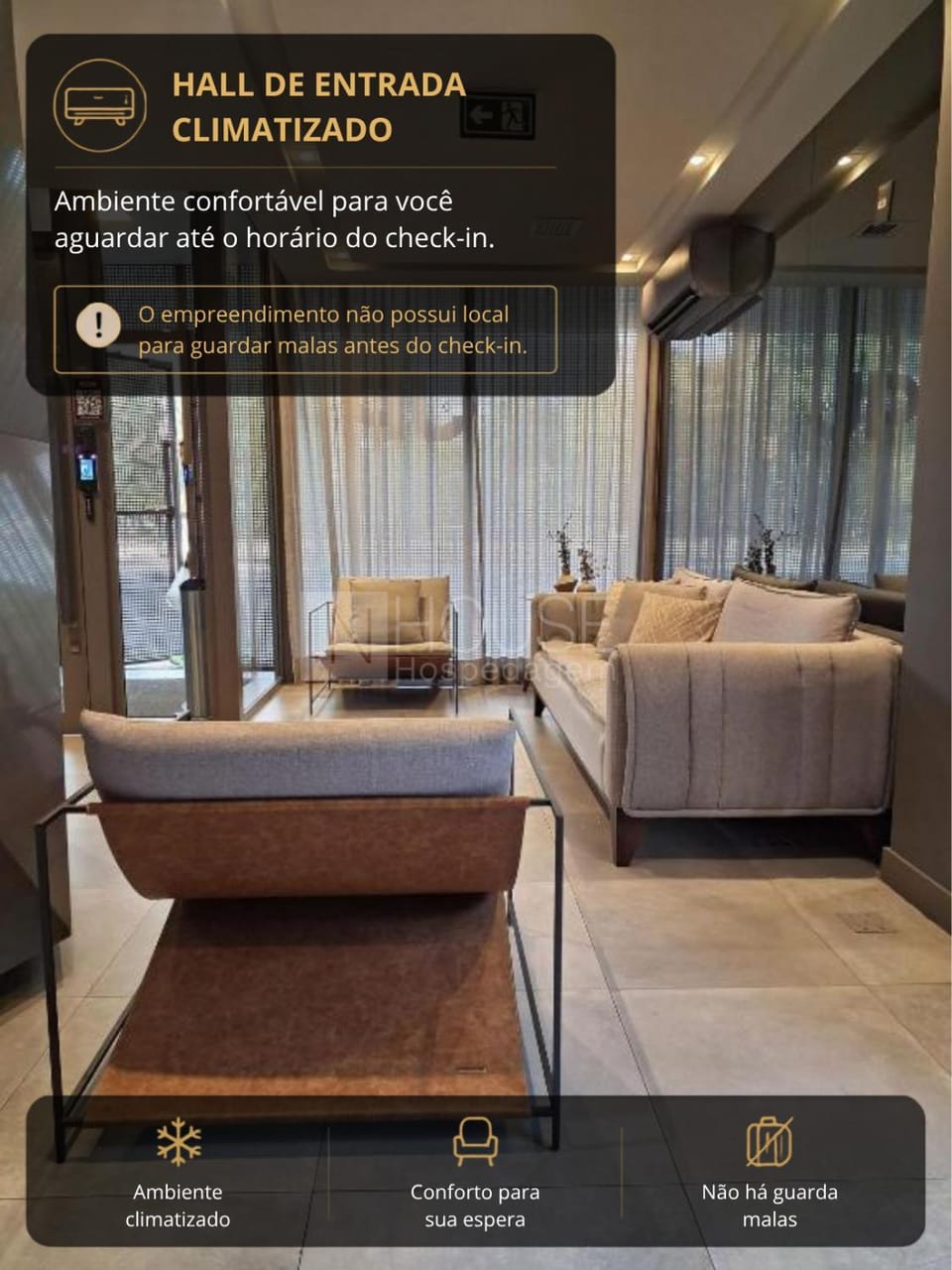 Seating area, Text overlay