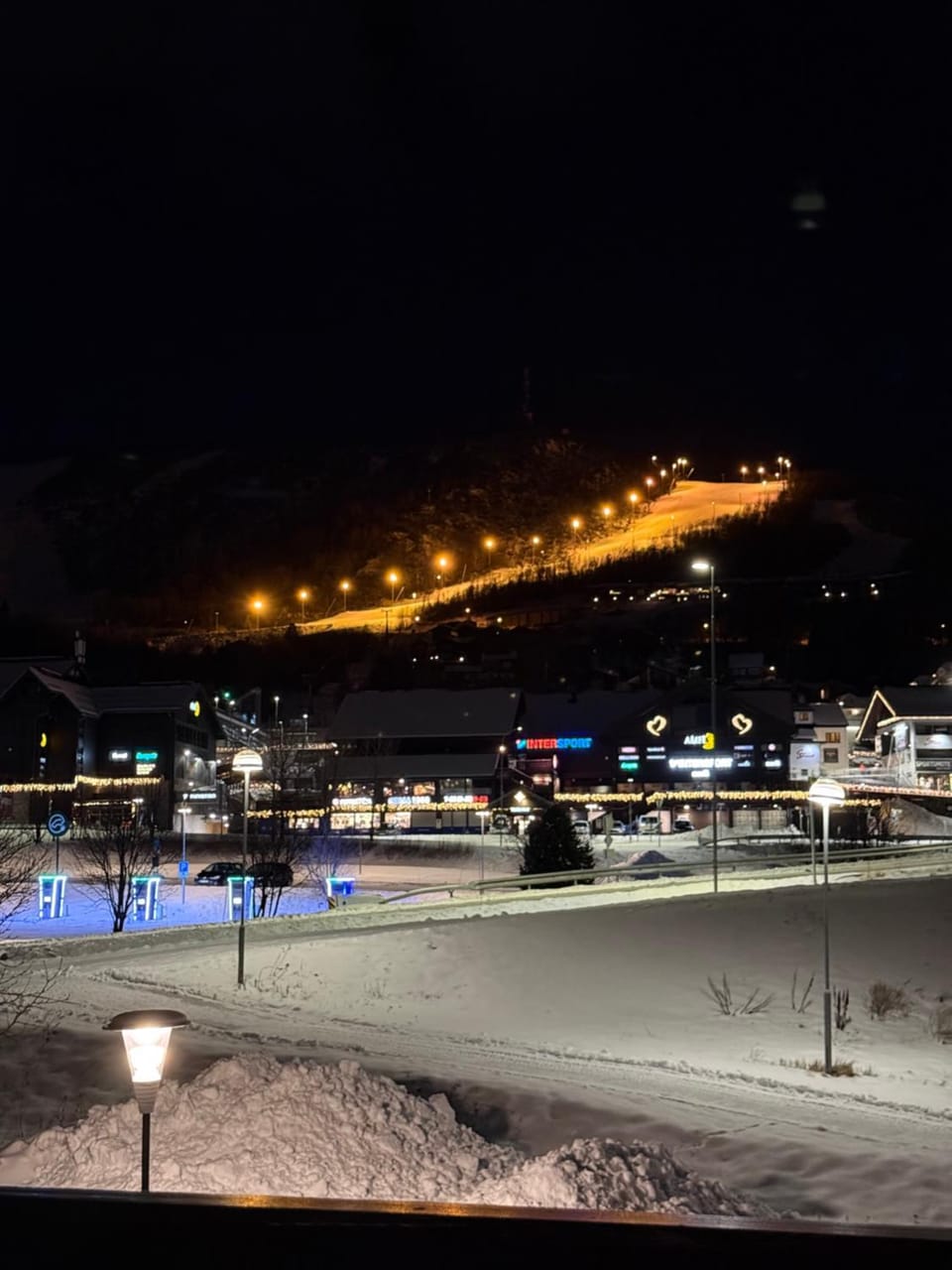 Night, Natural landscape, Winter