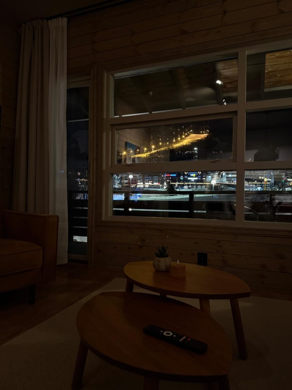 Night, View (from property/room), Balcony/Terrace, Living room