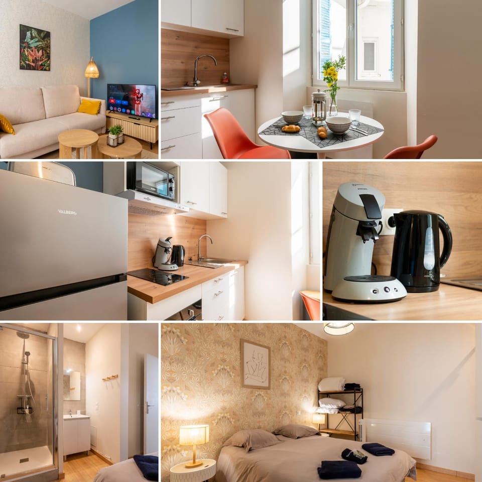 Bed, TV and multimedia, Coffee/tea facilities, Kitchen or kitchenette, Living room, Photo of the whole room, Dining area, Bedroom, oven, toaster
