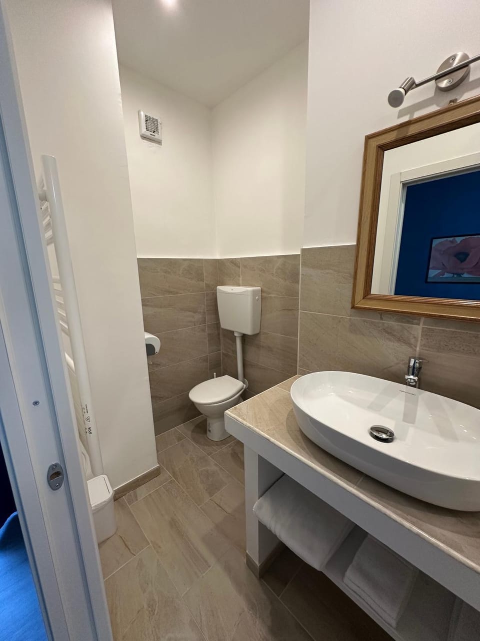 Shower, Bathroom, bidet, hair dryier, heating, towels