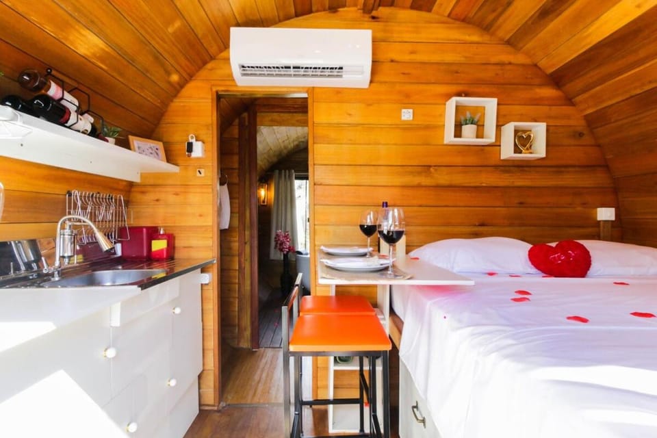 Bed, Kitchen or kitchenette, Dining area, air conditioner