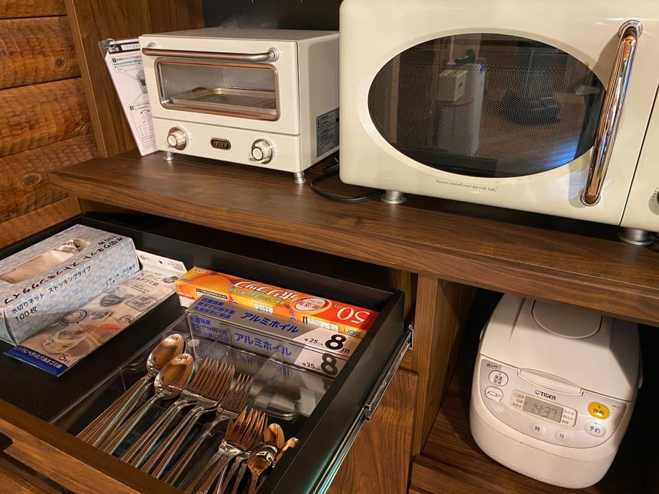 Kitchen or kitchenette, toaster