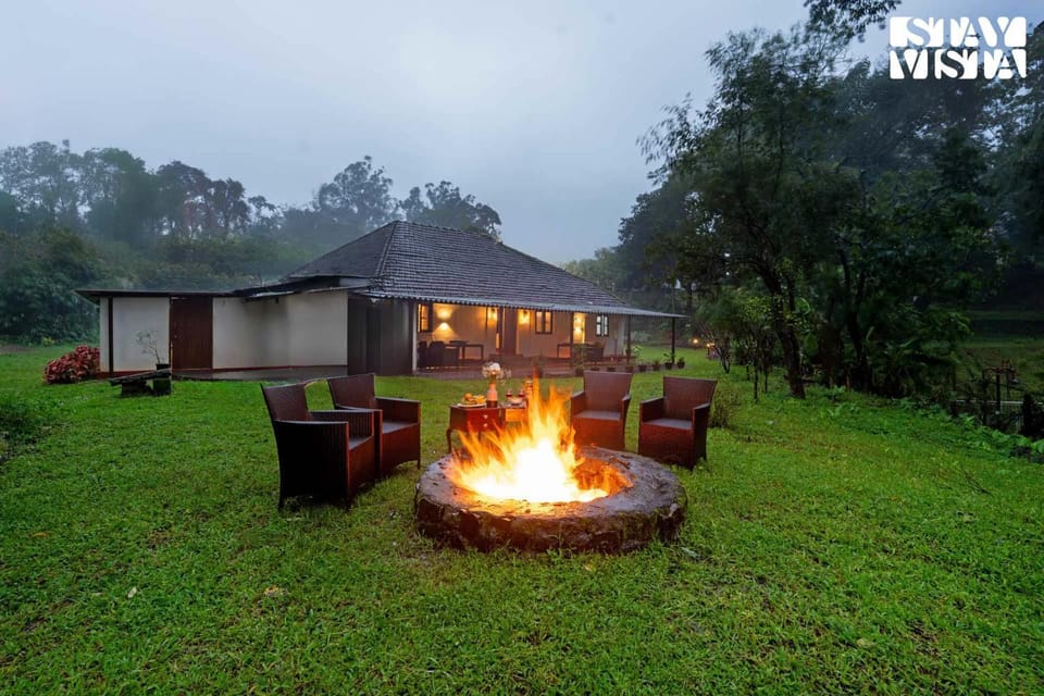 Property building, Garden, fireplace