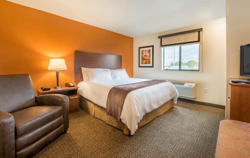 Bed, Seating area, Bedroom