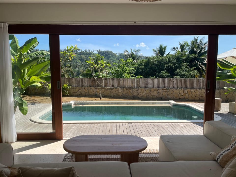 Living room, Seating area, Garden view, Pool view, Swimming pool