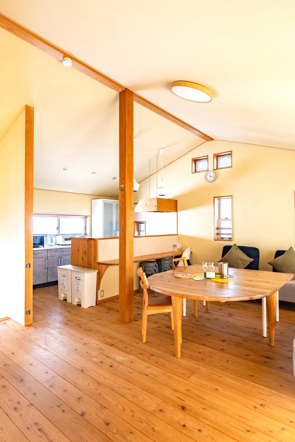 Kitchen or kitchenette, Living room, Dining area