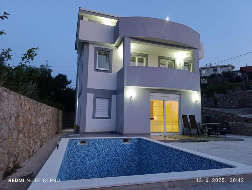 Night, Pool view, Swimming pool