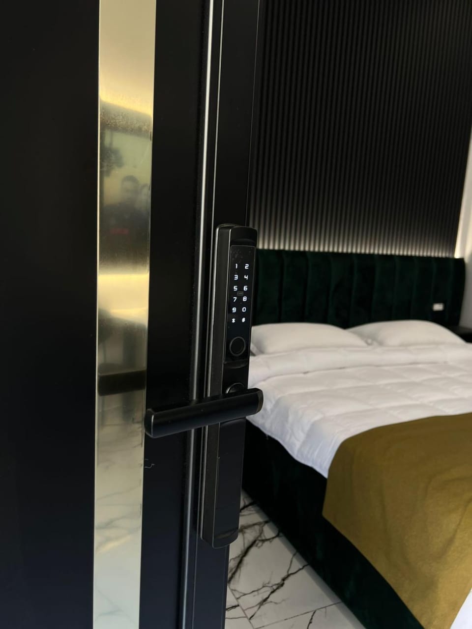 Facade/entrance, Bed, Bedroom