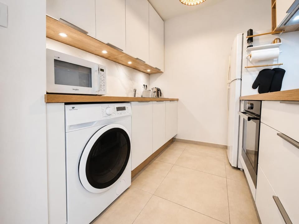 microwave, oven, washing machine, kitchen