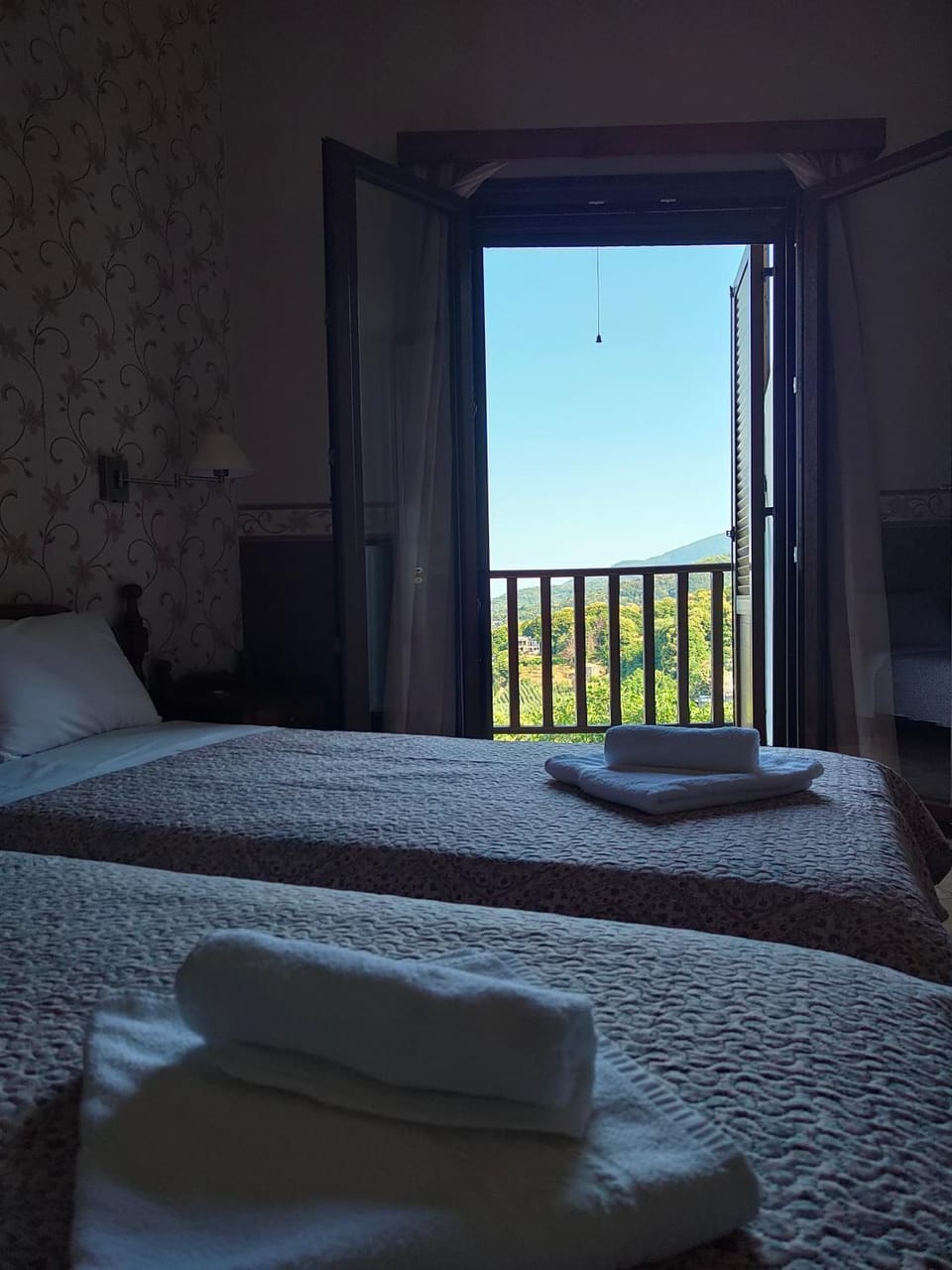 Bed, Balcony/Terrace, Photo of the whole room, Bedroom, towels