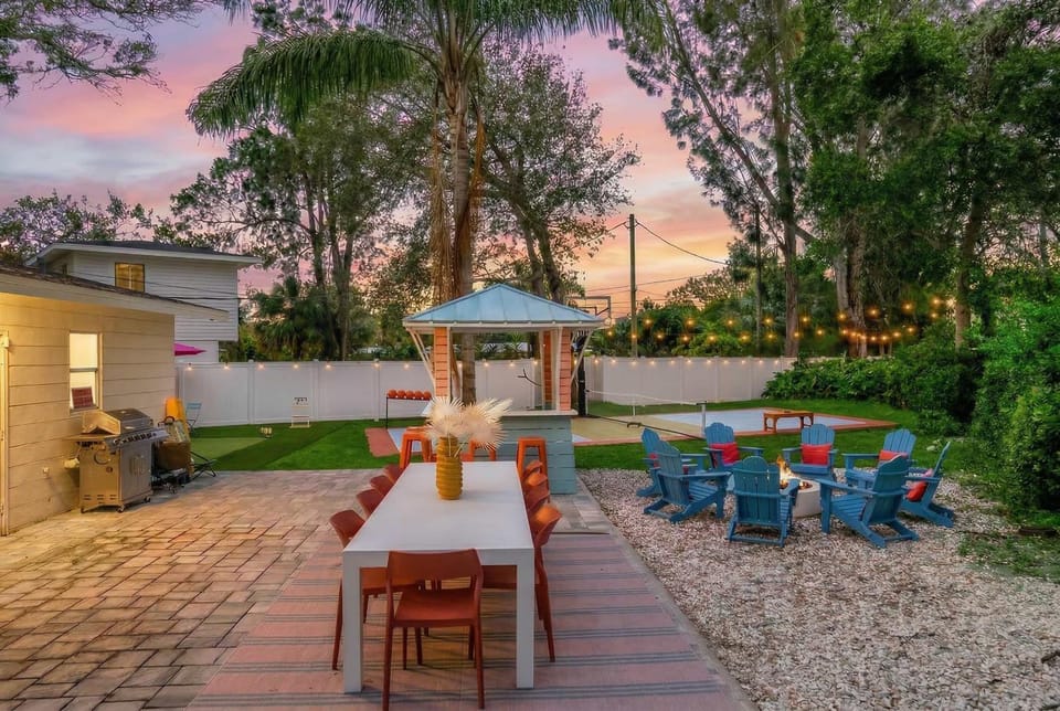 Resort Style Backyard Pool Sport Court Putt Putt House in Florida