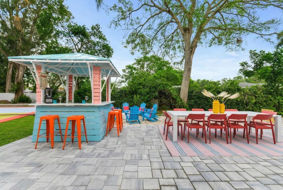 Resort Style Backyard Pool Sport Court Putt Putt House in Florida