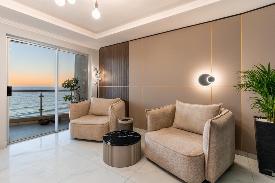 Natural landscape, Living room, Seating area, Sea view