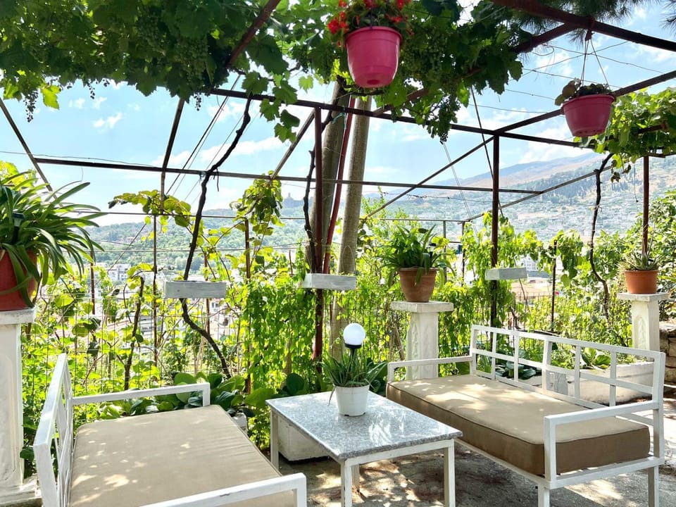 Patio, Natural landscape, Garden, Dining area