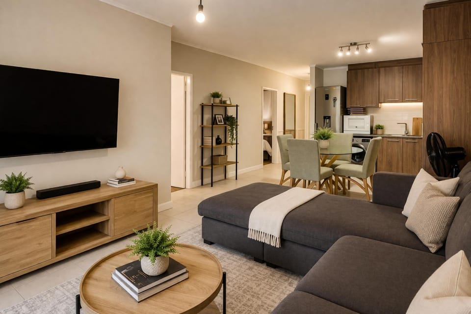TV and multimedia, Kitchen or kitchenette, Living room, Dining area