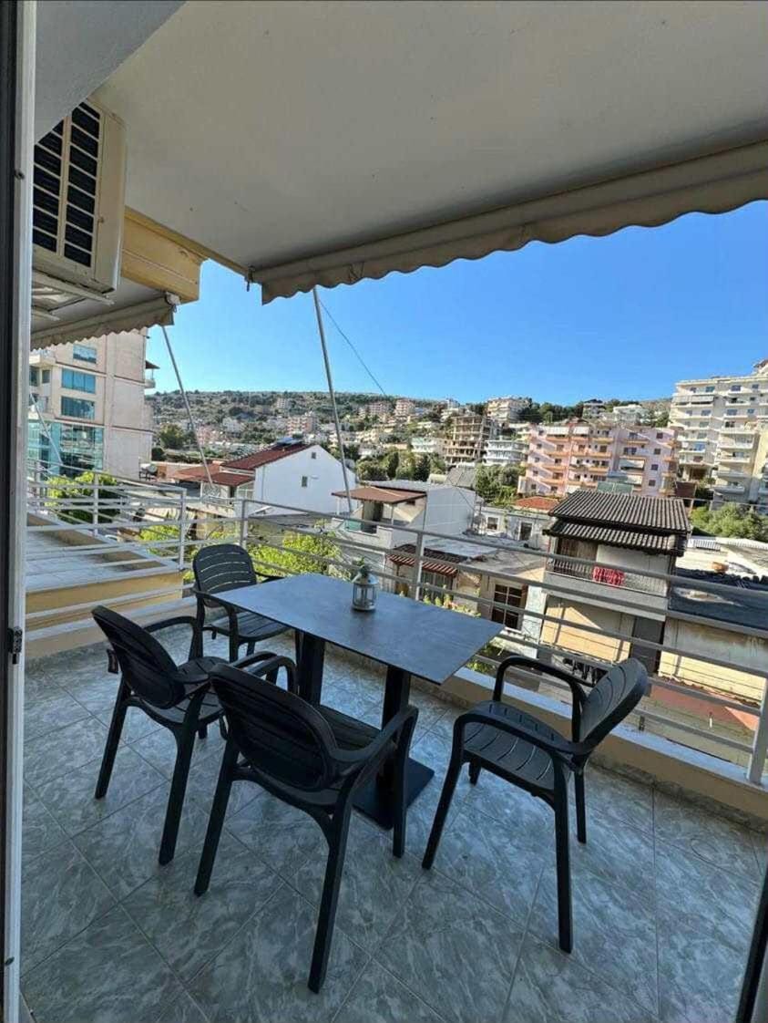 Property building, Patio, Day, View (from property/room), Balcony/Terrace, Living room, Seating area, Dining area, City view