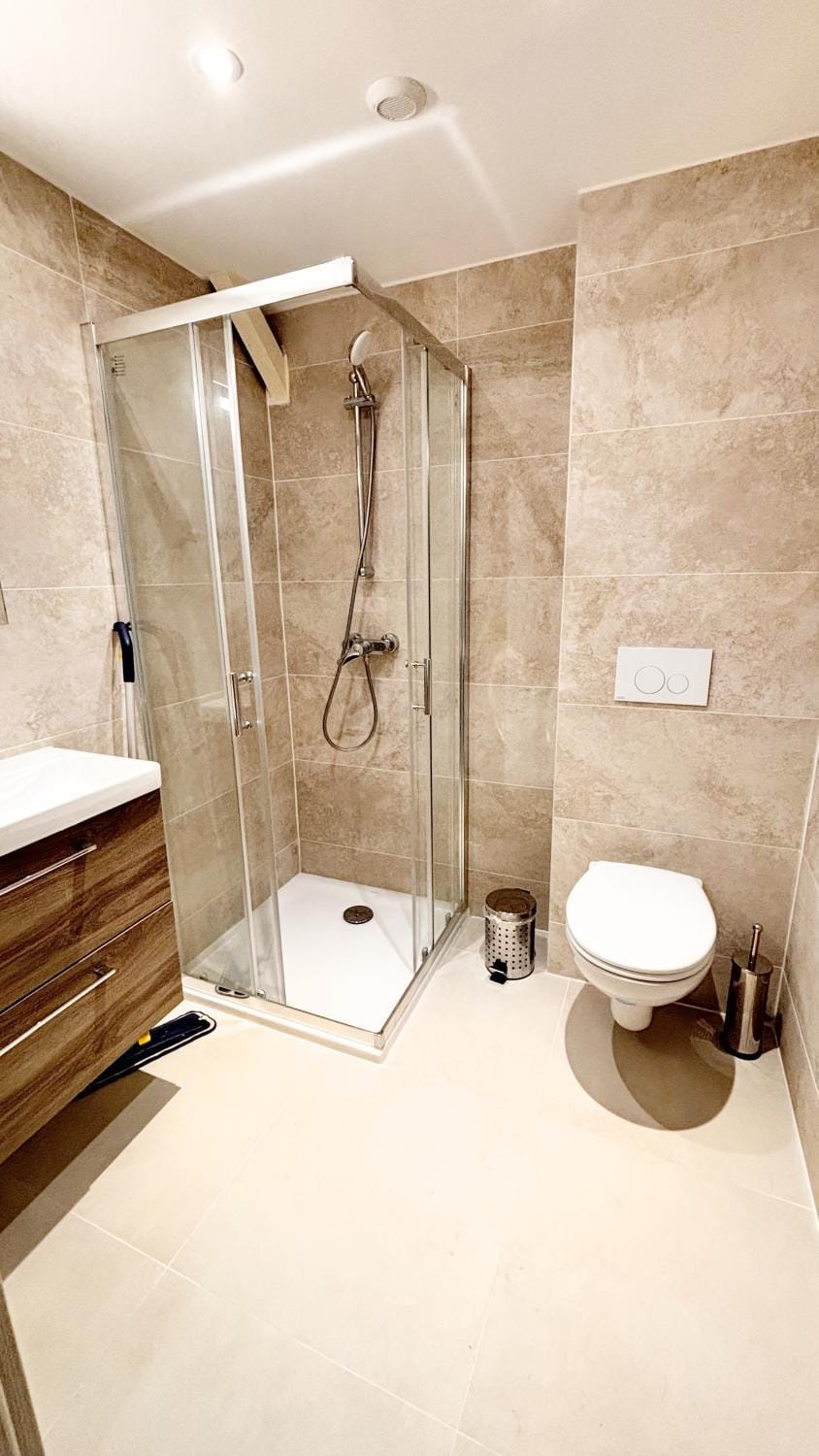 Shower, Toilet, Bathroom, towels