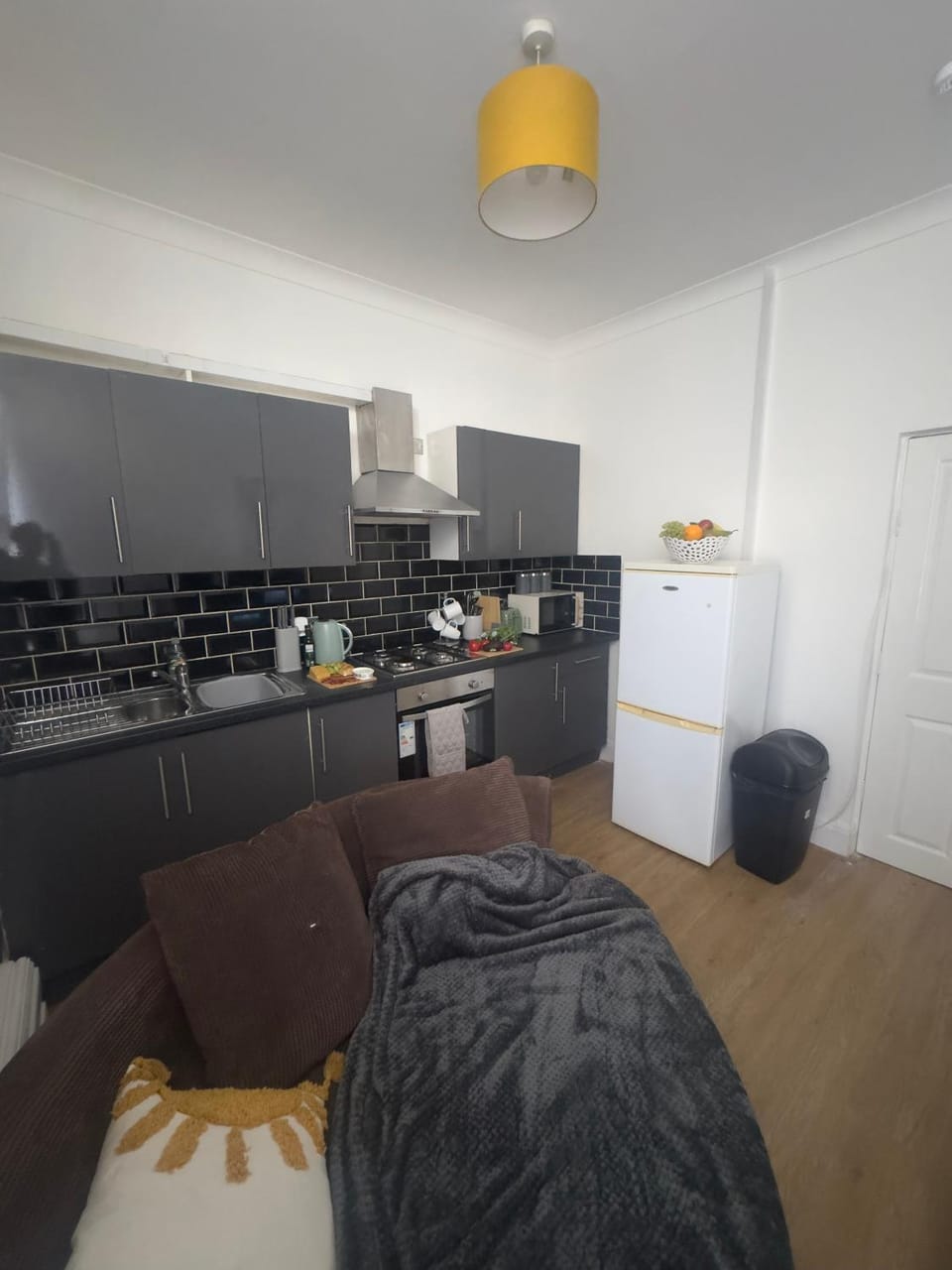 Kitchen or kitchenette, oven, stove, toaster