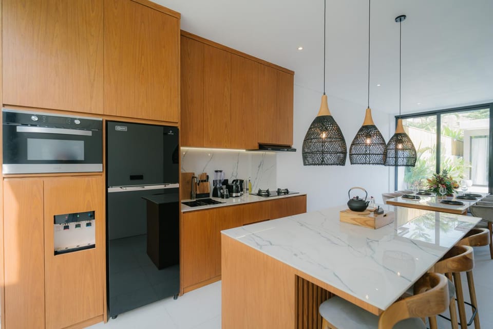 Kitchen or kitchenette, oven, stove, toaster