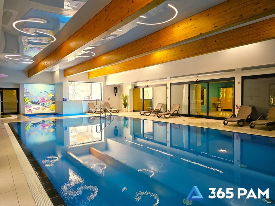 Swimming pool, sunbed