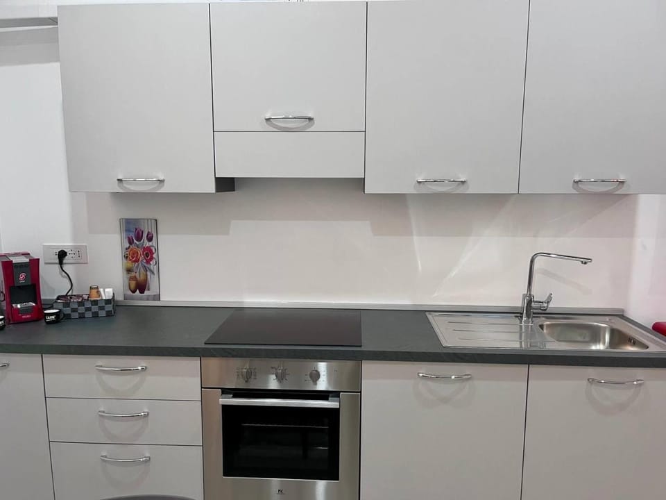 Kitchen or kitchenette, dishwasher, stove