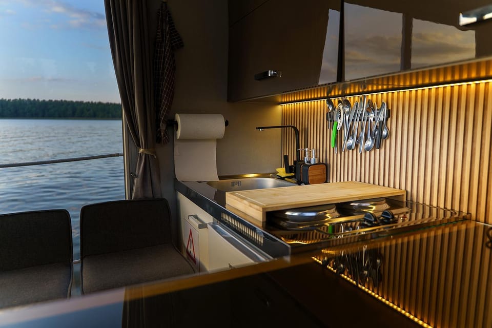 Houseboat Villa Marina- domek na wodzie Docked boat in Poland
