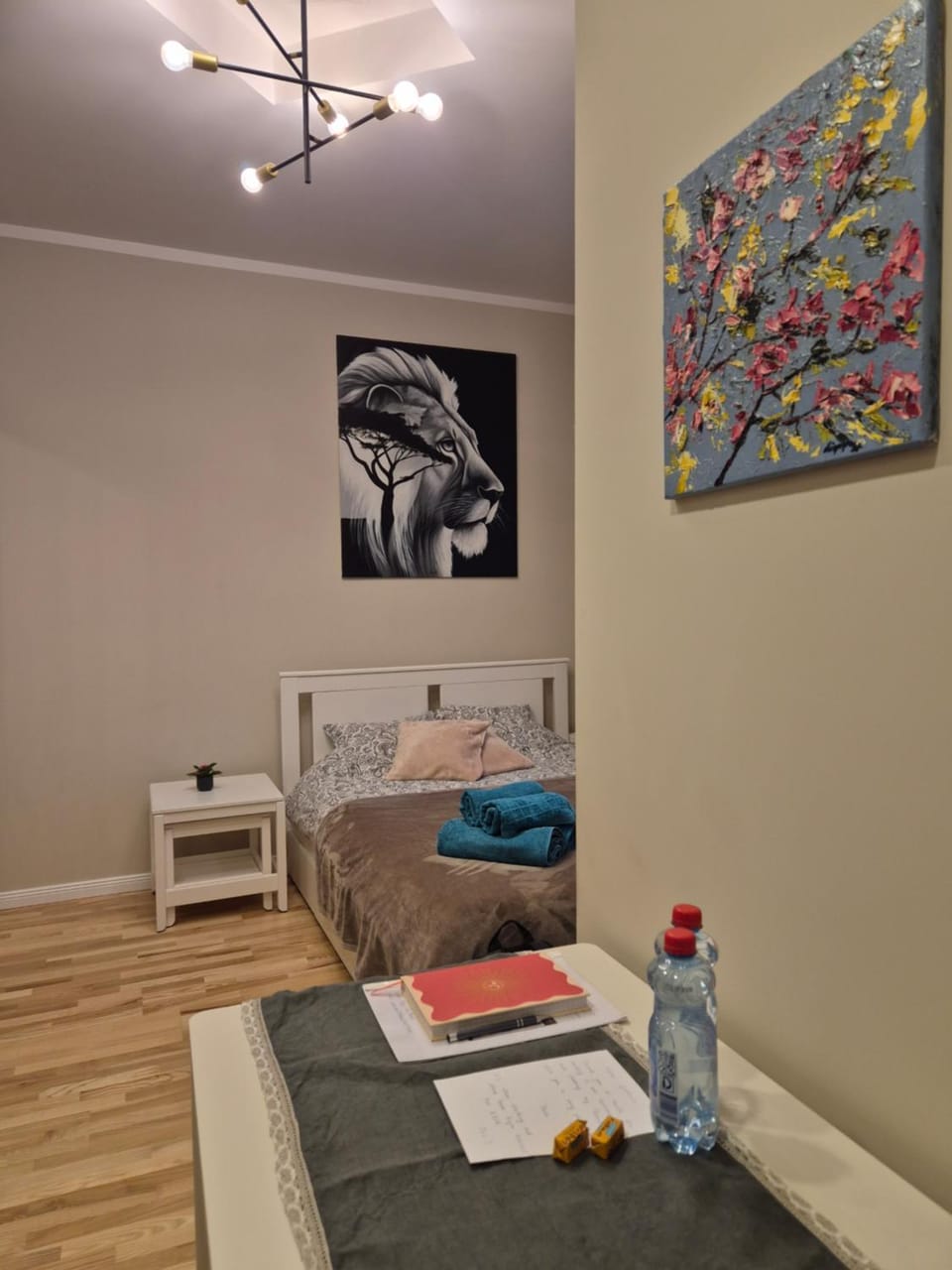 Bed, Living room, Photo of the whole room, Seating area, Bedroom