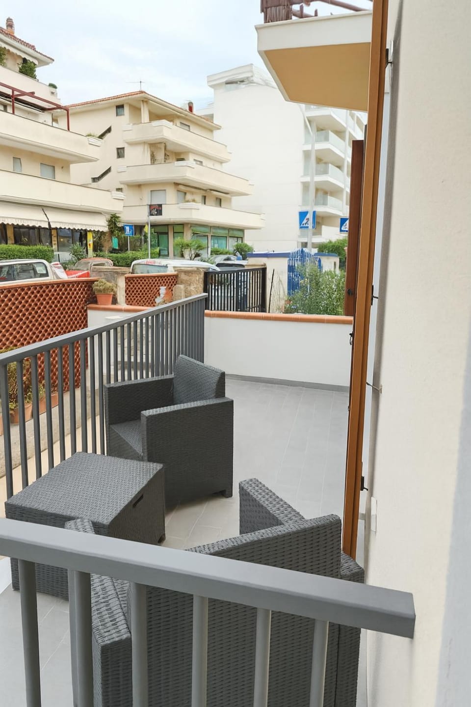 Property building, Patio, Day, View (from property/room), Balcony/Terrace, Balcony/Terrace, Living room, Seating area