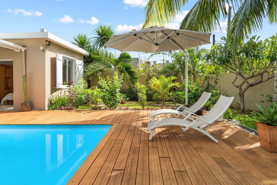 Patio, Garden, Pool view, Swimming pool, sunbed