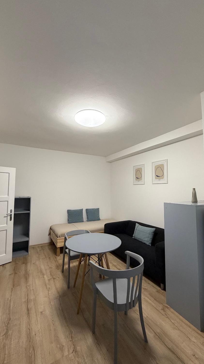 Bed, TV and multimedia, Living room, Seating area