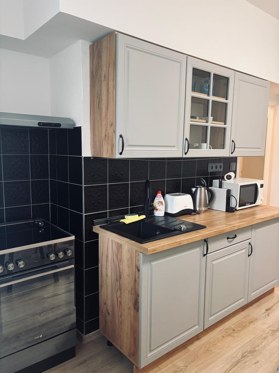 Coffee/tea facilities, Kitchen or kitchenette, microwave, stove, toaster