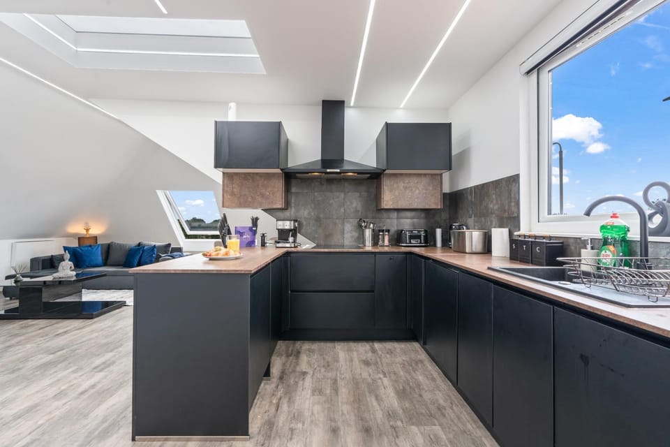 Kitchen or kitchenette, stove, toaster