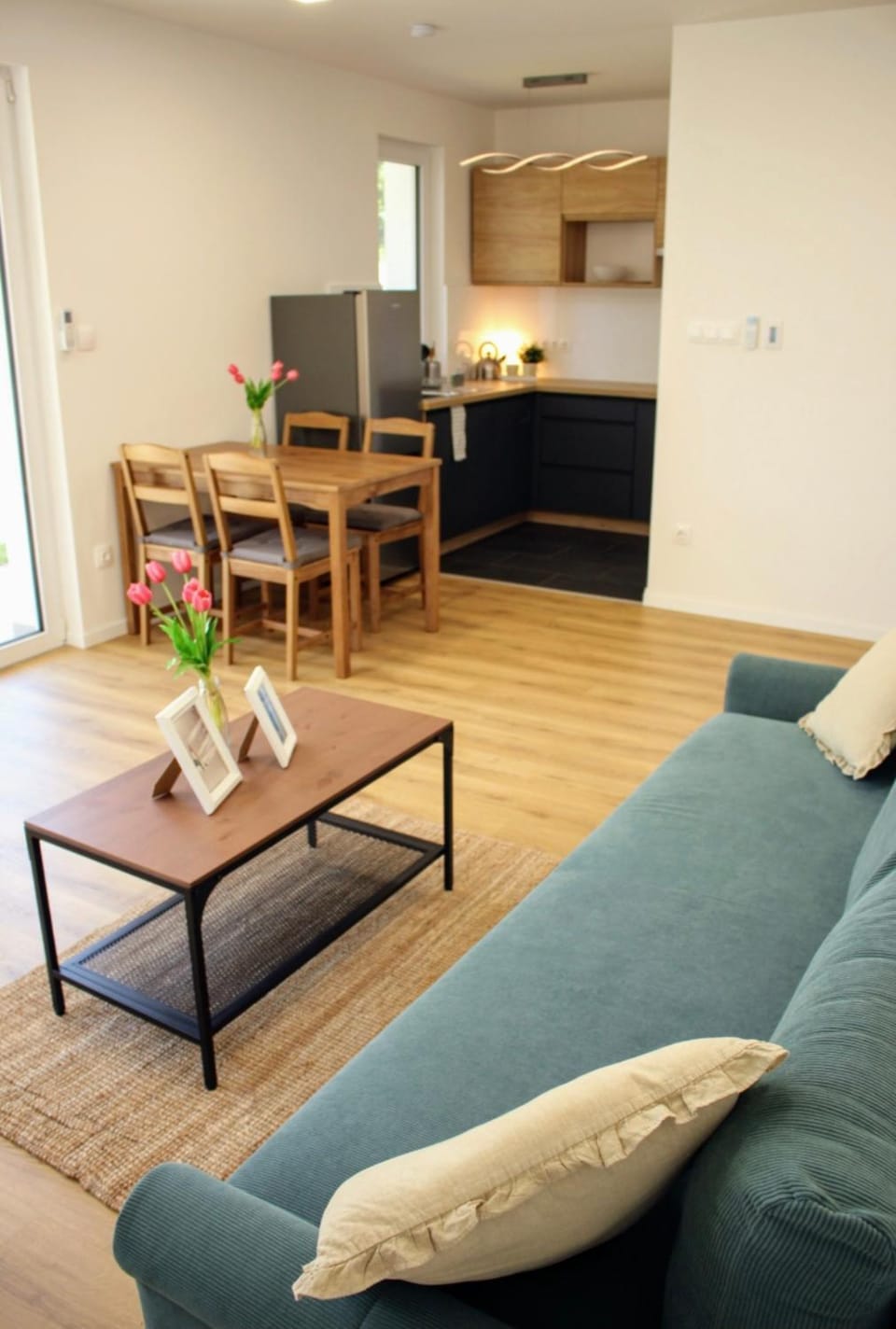 Kitchen or kitchenette, Living room, Dining area