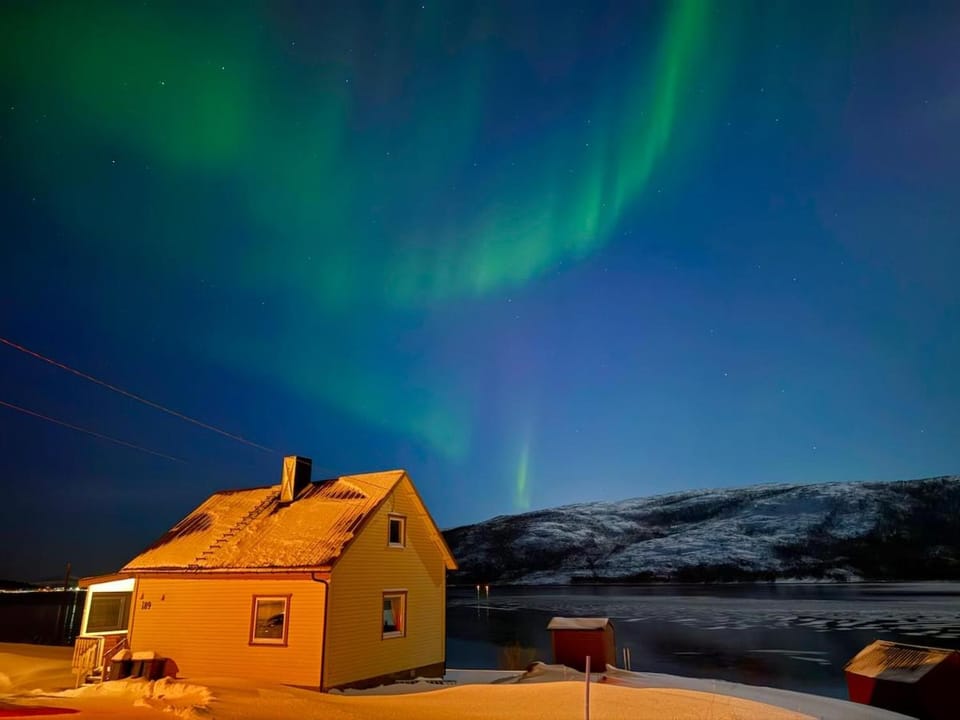 Property building, Night, Natural landscape, Winter, Mountain view