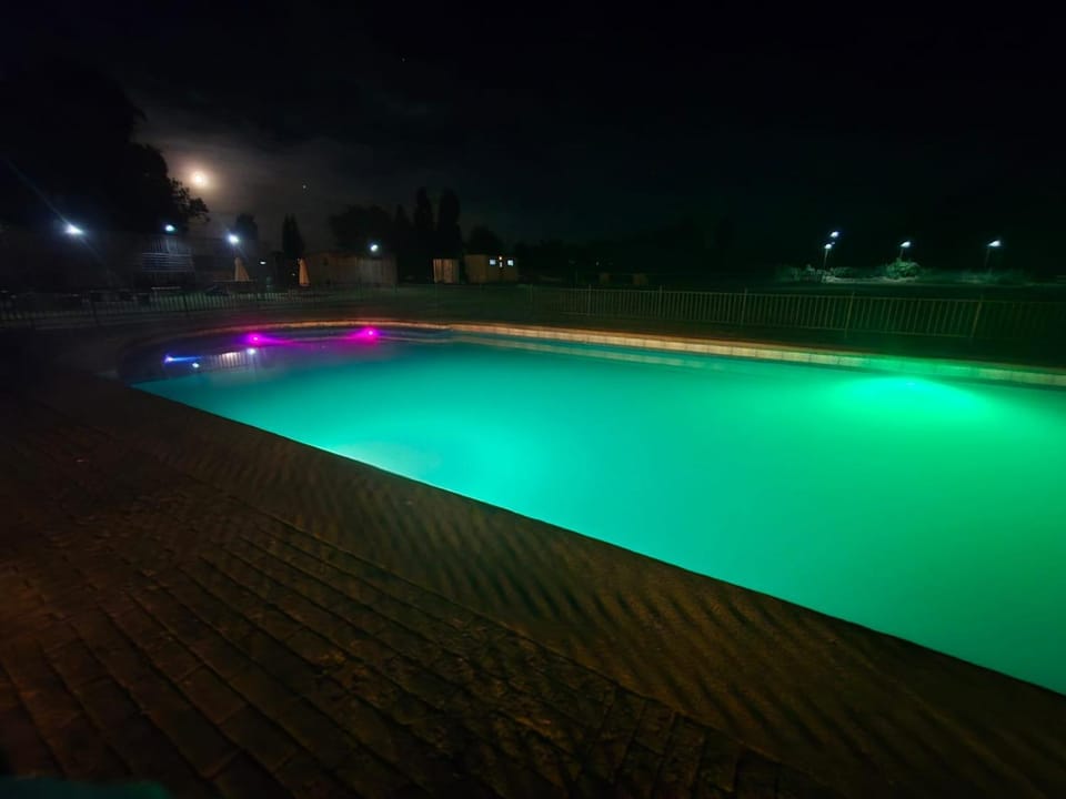 Night, Pool view, Swimming pool