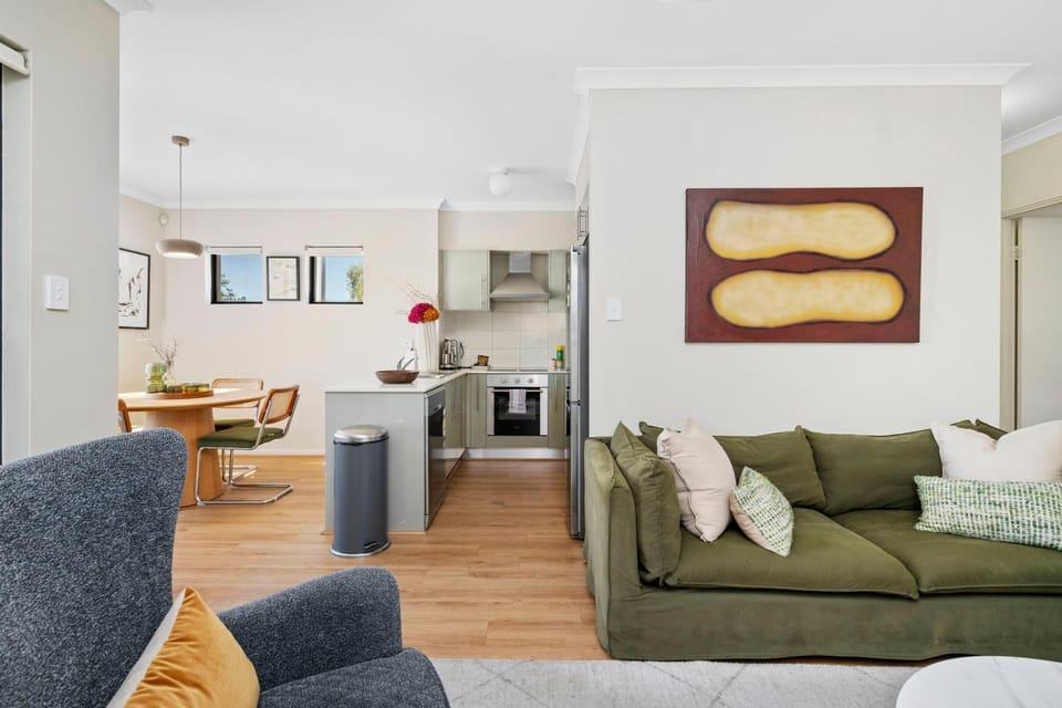 Living room, kitchen