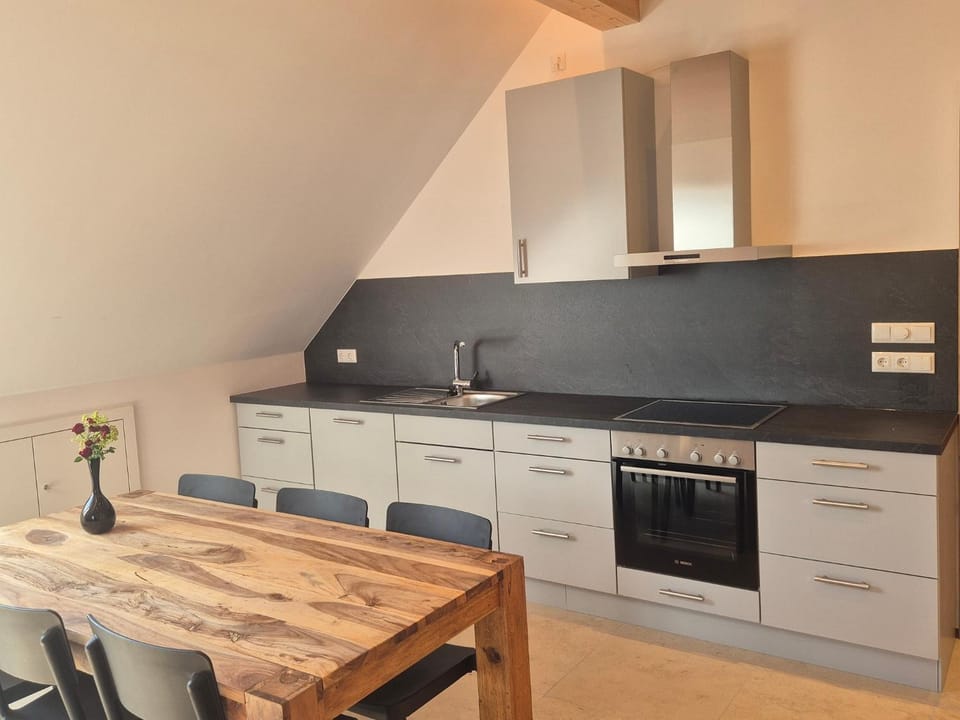 Kitchen or kitchenette, Dining area, stove