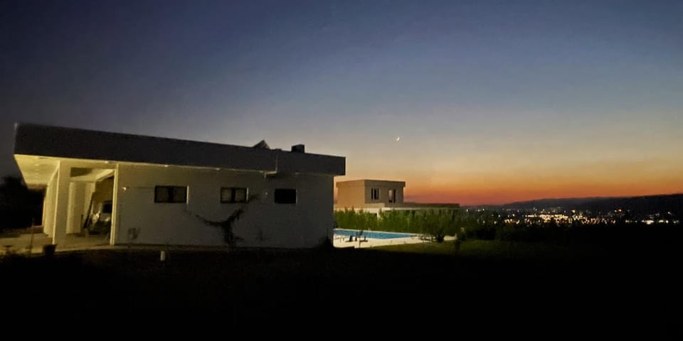 Property building, Night, Natural landscape, Mountain view, Sunset
