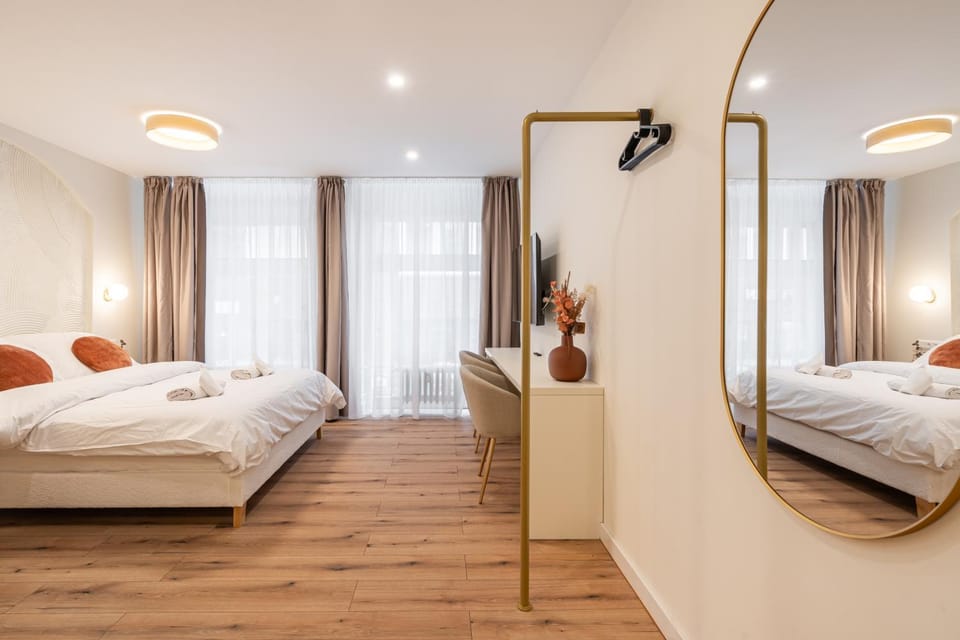 Bed, Photo of the whole room, Bedroom, towels, wardrobe
